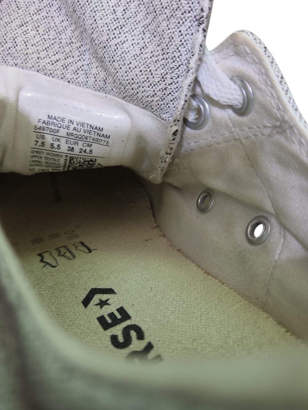 Converse Low-Top Sneakers in Light Gray and White Size 7.5 - Picture 10 of 12